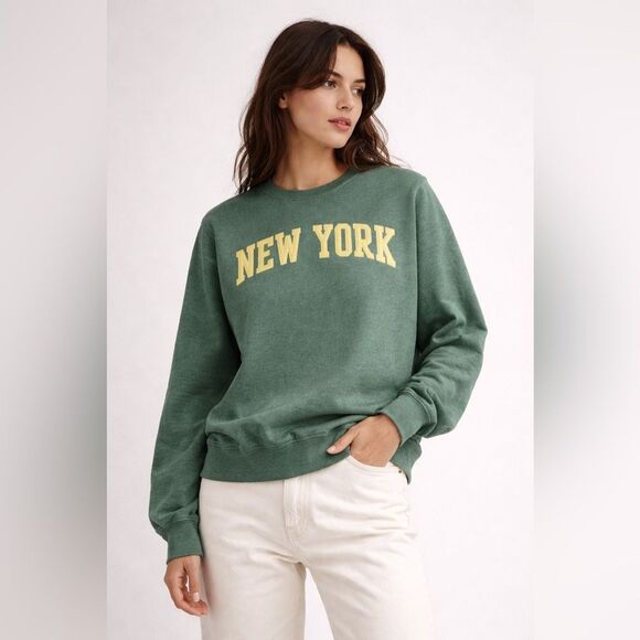 New York Popular Sweaters - New York Green Crewneck Sweatshirt by New York Popular